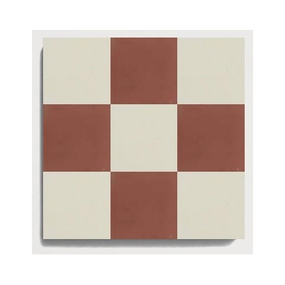 D01 Ivory & Red Checker CLEM recycled mineral tile detail image