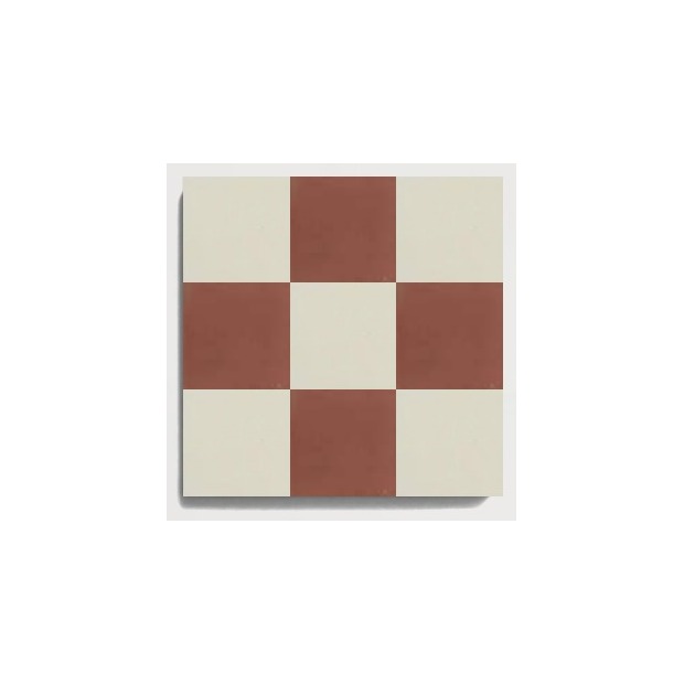 D01 Ivory & Red Checker pattern by CLEM Stone Tiles