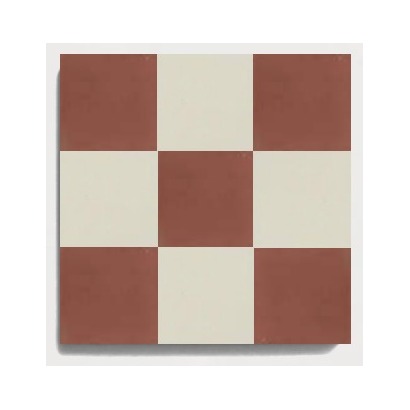 D02 Red & Ivory Checker CLEM recycled mineral tile detail image