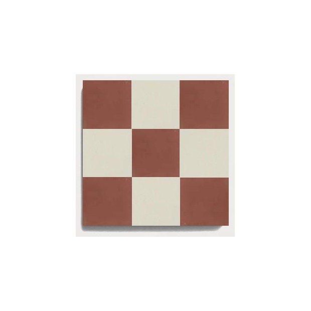 D02 Red & Ivory Checker pattern by CLEM Stone Tiles