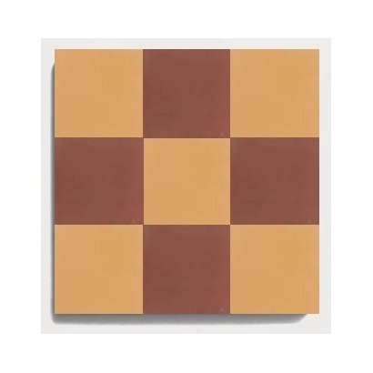 D08 Ochre Plum Offset Checker CLEM recycled mineral tile detail image