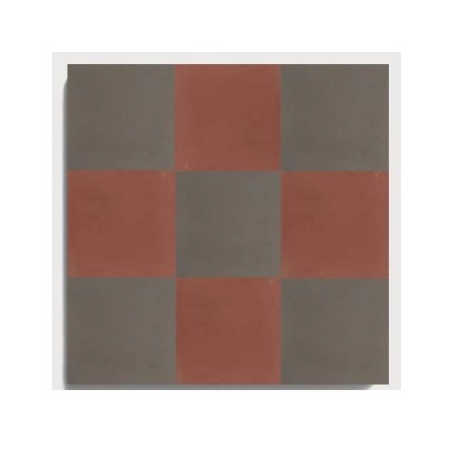 D10 Grey Red Offset Checker CLEM recycled mineral tile detail image
