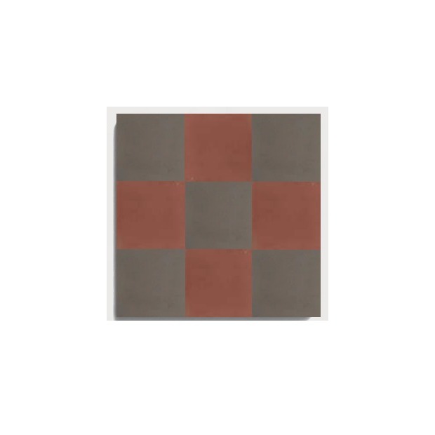 D10 Grey Red Offset Checker pattern by CLEM Stone Tiles