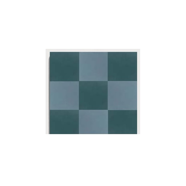 D16 Teal Blue Checker pattern by CLEM Stone Tiles