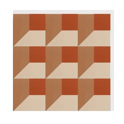 D25 Warm Geometric Cube CLEM recycled mineral tile detail image