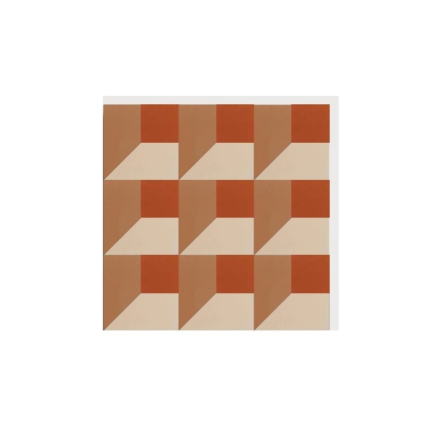 D25 Warm Geometric Cube pattern by CLEM Stone Tiles