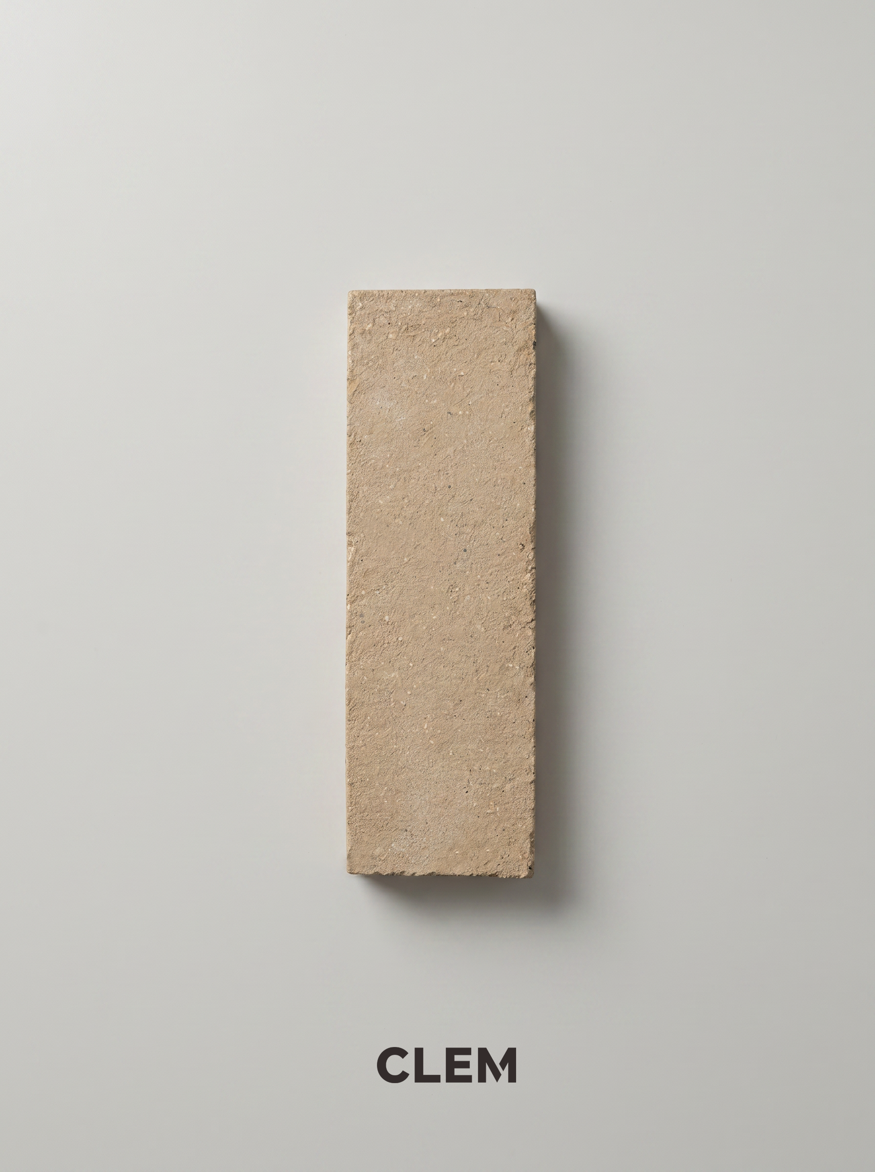 C03 Warm Sand recycled tile sample by CLEM Stone Tiles on a neutral background