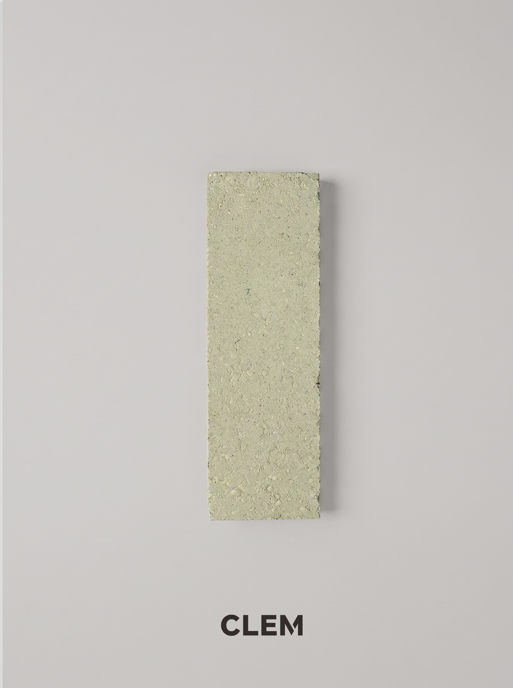 C04 Sage Mist recycled tile sample by CLEM Stone Tiles on a neutral background