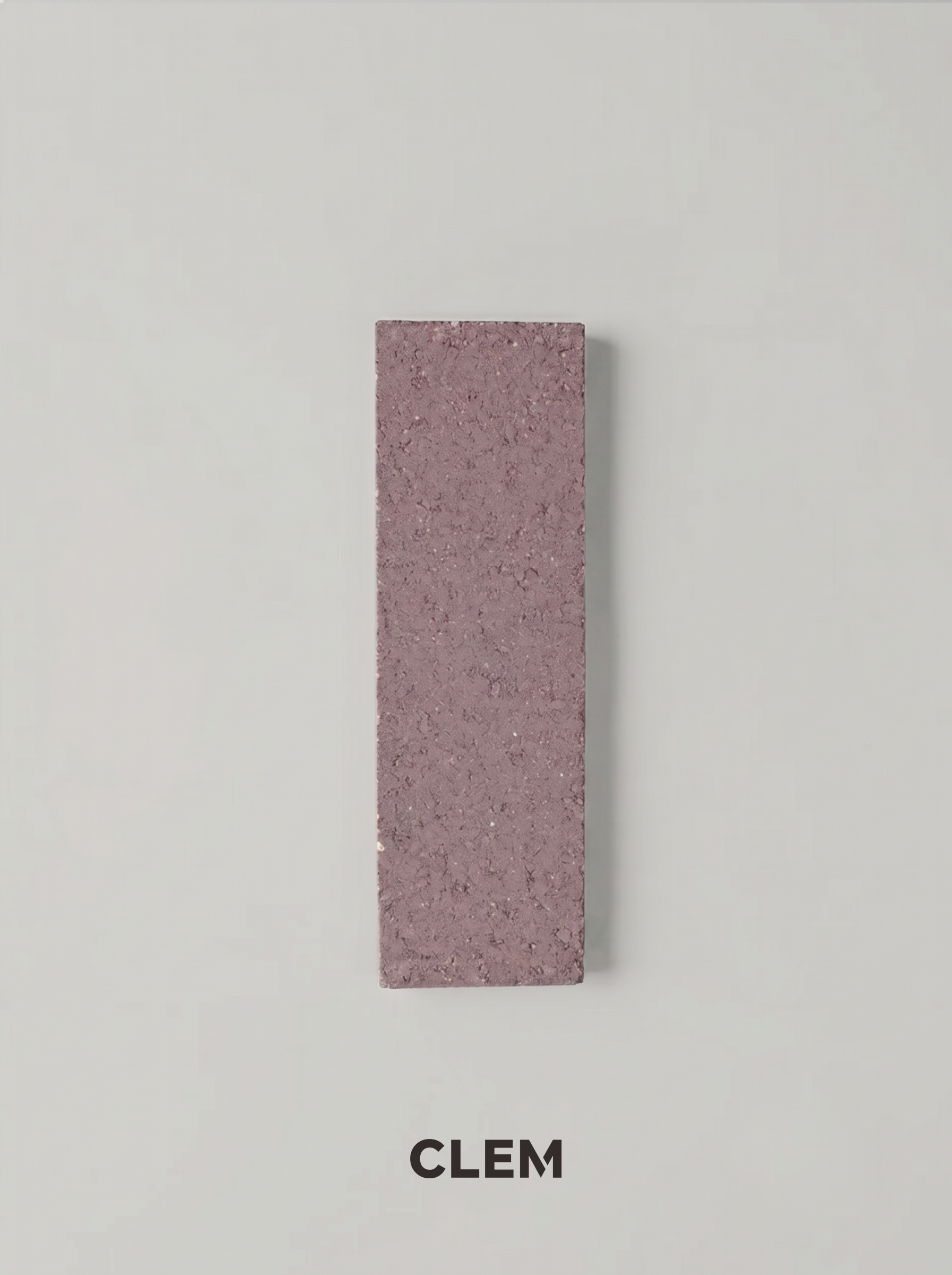 C06 Dusty Mauve recycled tile sample by CLEM Stone Tiles on a neutral background