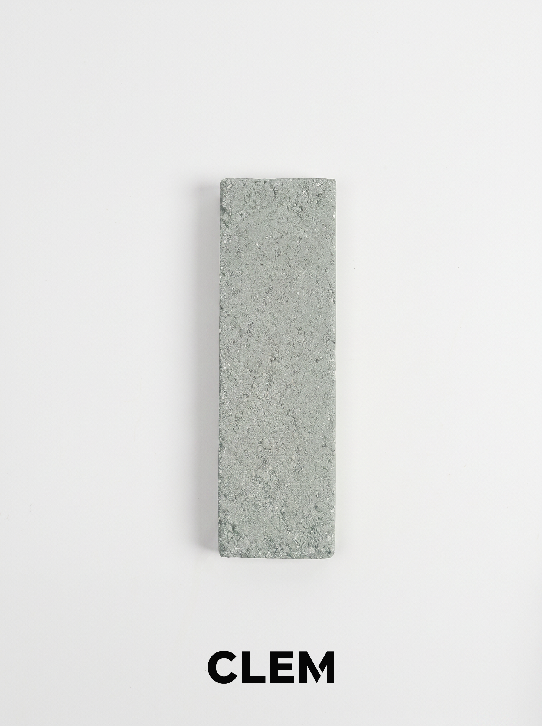 C15 Mist Sage recycled tile sample by CLEM Stone Tiles on a neutral background