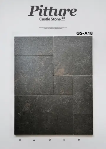 QS-A18 Charcoal Black recycled mineral tile surface close-up