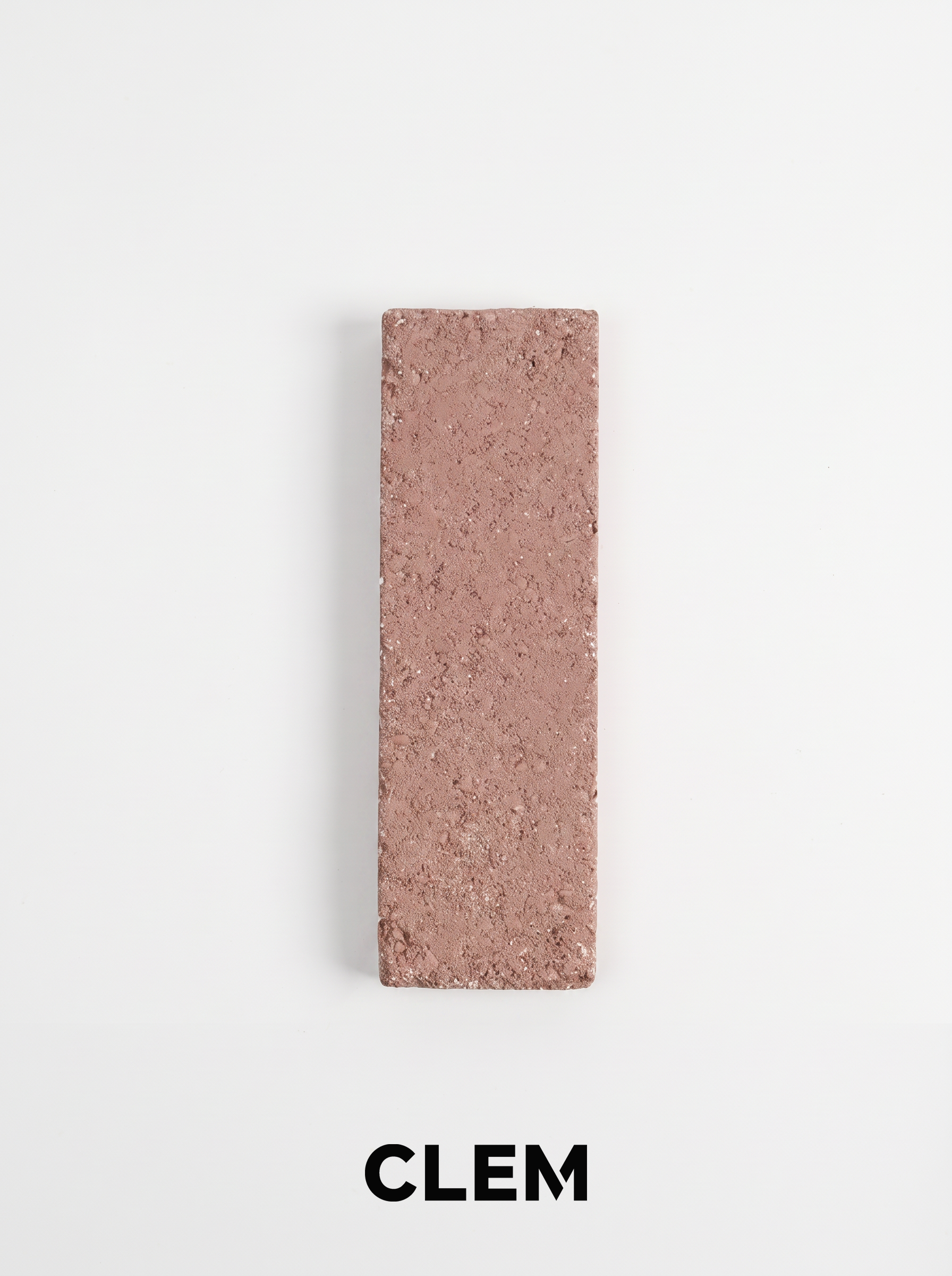 C16 Dusty Rose recycled tile sample by CLEM Stone Tiles on a neutral background