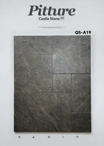 QS-A19 Deep Stone Gray recycled mineral tile surface close-up