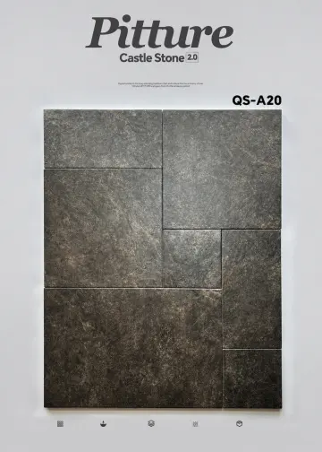 QS-A20 Black Gold Gray recycled mineral tile surface close-up