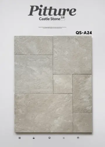 QS-A24 Moonlight Ivory recycled mineral tile surface close-up