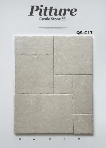 QS-C17 Shell Gray recycled mineral tile surface close-up