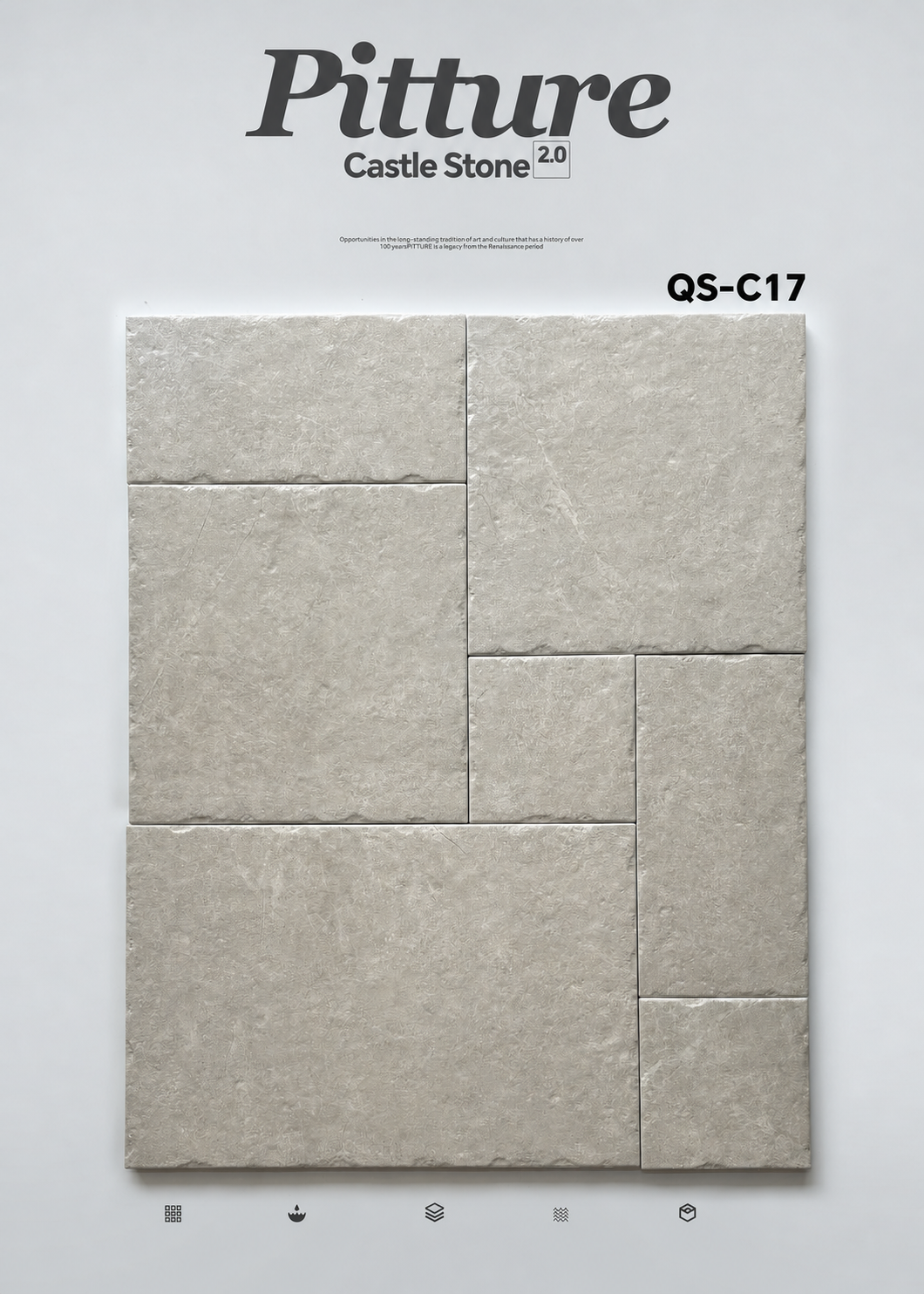 QS-C17 Shell Gray recycled tile detail by CLEM Stone Tiles