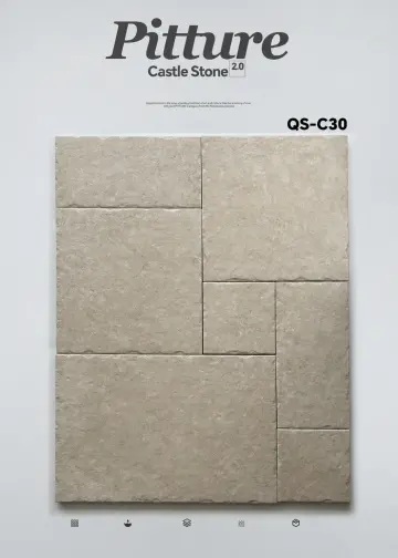 QS-C30 Cream Ivory recycled mineral tile surface close-up