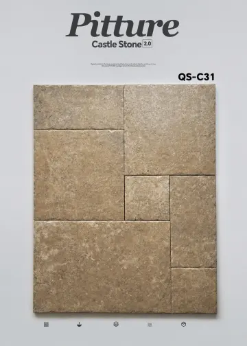 QS-C31 Caramel Brown recycled mineral tile surface close-up